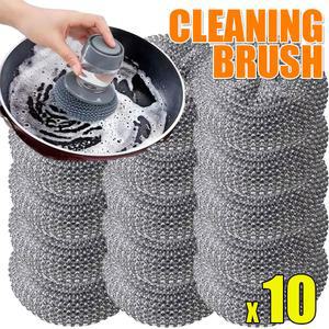 13/5/10팩 스테인리스 스틸 수세미 스크 패드 주방 욕실 등용 스틸 울 수세미