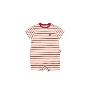 벨리타앤보이즈 베이비 레드 BB 하트 스트라이프 숏 점프수트 BB6MBS13DR