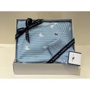 블루독베이비 (BL)비치버드 반팔 바디수트.양말세트(46370-040-13+46170-011-04)