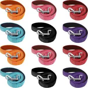 Vicenpal 12개 양면 반사견 목줄과 부드러운 패딩 손잡이 중대형견용 벌크 나일론 동물 걷기 훈련용 6가지