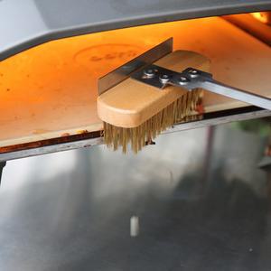 Onilini 황동 피자 오븐 구리 브러시 (스크레이퍼 그릴 ) 스테인레스 스틸 핸들이있는 황동 청소 브러시 오븐 액세서리