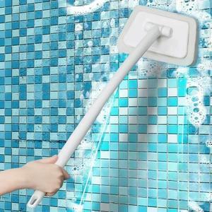 탈착식 가 있는 긴 핸들 브러시 내구성이 뛰어난 청소 브러시 다기능 샤워 욕조 타일 스크러버 청소 스폰지