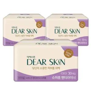 깨 끗한나라 디어스킨 에어엠보 슈퍼롱 라이너 뉴 30개입x3팩