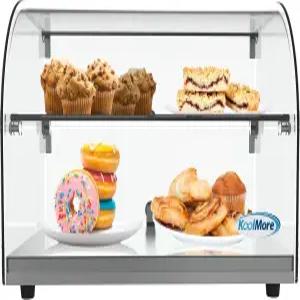 쿨모어 DC2C 22인치 상업용 조리대 베이커리 디스플레이 케이스 전면 곡면 유리 및 후면 도어 1.5cm.