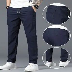 [osjarak]남자 허리밴딩 슬림 데일리 사계절 편한 무지 긴바지_P346160616