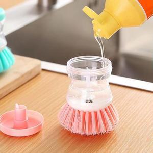 주방 세척 냄비 설거지 브러쉬 우주비 모양 자동 세제 디스펜서가 있는 설거지 도구 가정용 청소 용품