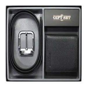 남성용 심플 가죽 벨트 지갑 세트 선물용 패션 액세서리