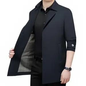 하프 님성 기장 정장 슬림핏 코트 데일리 트렌치 헨리넥 봄가을 비지니스 다올3