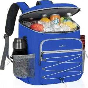 쿨러 백팩 33캔용 휴대용 단열 누수 방지 330ml 피크닉 바비큐 캠핑 점심 해변 및 하이킹을 위한 경량