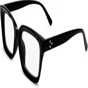 코아션 블루 라이트 차단 안경 클래식 두꺼운 사각 테두리 프레임 여성용