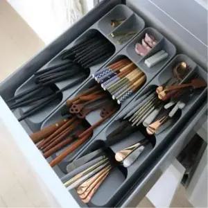 그레이 커틀러리 정리함 수저 정리함 주방도구 정리함 주방정리 씽크대정리 수저정리함