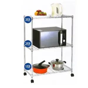 메탈선반3단 600mm 바퀴 이동형선 W 메탈선반 메탈랙 메탈렉 이동식선반 철제수납