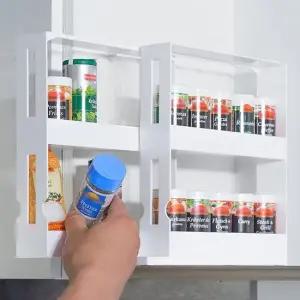 양념통 약통 수납 주방 정리 회전 2단 선반 DD-10531 약통수납 양념통수납 주방선반 주방정리