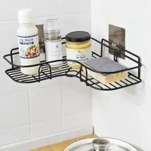 키밍 철재 부착식 욕실 코너 선반 무타공 주방수납 화장실코너선반 욕실코너선반