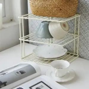 디아망 코너렉 2단 선반 식기 정리대 주방 받침랙 주방 비닐 2p