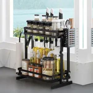 키밍 접이식 조미료 주방 양념통 수납 2단 선반 수납 접이식조미료선반 조미료 수납함
