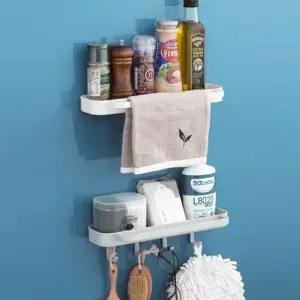 키밍 다용도 수건걸이 수납 선반 욕실용 간편설치 다용도 수건걸이 소품정리 수납정리