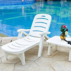 야외 플라스틱 비치 리클라이너 호텔 빌라 정원 야외 수영장 접이식 리클라이너 테이블