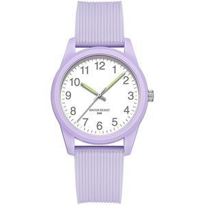 핑크 여성용 시계 손목시계 5ATM 방수 미니멀리스트 심플한 디자인 야광 아날로그 쿼츠 실리콘 스트랩