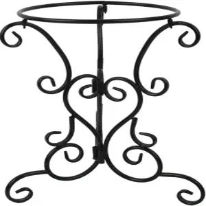 옐레뉴 12인치 블랙 메탈 게이징 볼 스탠드 10-12인치 스테인리스 스틸 또는 유리 글로브 디스플레이 실내