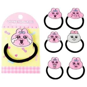 빤쮸토끼 아크릴 머리끈 랜덤 6P 예쁜 고무줄 헤어끈 아크릴머리끈 머리방울 학생머리끈