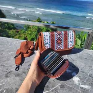 여성 기장조절 크로스백 에스닉 카드지갑 세트 여행가방