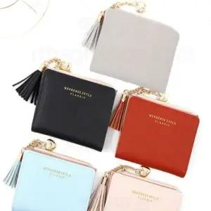 태슬 반지갑 키링 여성 심플 미니 수납 동전지갑 5색 반지갑 태슬지갑 키링지갑