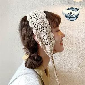 여성 에스닉 뜨개 헤어밴드 트렌디하고 귀여운 뜨개 손뜨개 머리고정 헤어액세서리