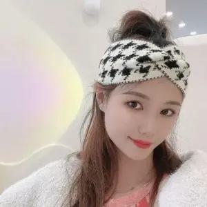 여자 체크패턴 니트 헤어밴드 꼬임 터번 와이드 2색 반다나 해어밴드 머리밴드 패션밴드