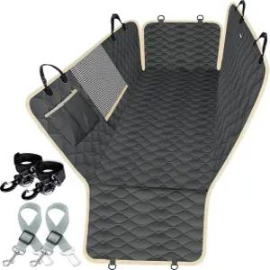 뒷좌석용 래시 도그 카시트 커버 2개의 안전벨트 메쉬 윈도우가 장착된 방수 카 해먹 내구성 스크래치 방지