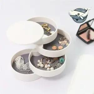 원형 주얼리 수납함 귀걸이 반지 팔찌 보관 보석함 수납함 신혼 예물