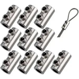 호환  10pcs 스틸 와이어 로프 케이블 전선가리개 클램프 23mm 금속 구리 클립 스테인레스 스틸 슬링 도구