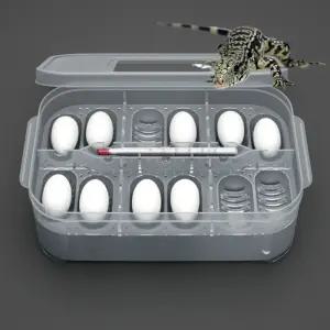 파충류 부화기 도마뱀 알 인큐베이터 투명 해칭박스 게코 뱀 부화통 12구 온도계포함