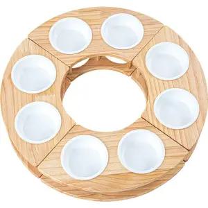 다묘가정 원목식탁 8구 밥그릇 세라믹 멀티테이블 반려동물 고양이