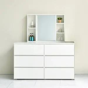 [보루네오하우스]아르메 클라로 빅와이드 3단 서랍장+수납거울