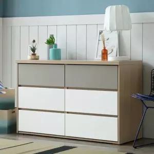 [보루네오하우스]아르메 그레이 1200 빅와이드 3단 서랍장