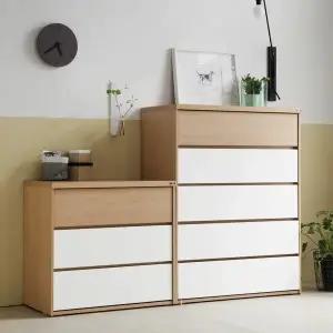 [보루네오하우스]아르메 라떼 서랍장 세트(와이드3단+980 5단)