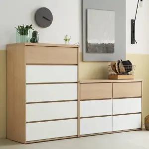 [보루네오하우스]아르메 라떼 서랍장 세트(1200 와이드3단+와이드 5단)