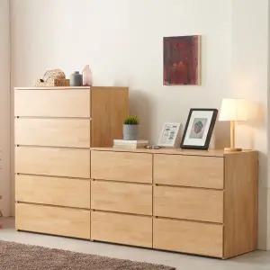 [보루네오하우스]아르메 모던 서랍장 세트(와이드 830 5단+1200 빅와이드 3단)