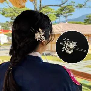 실버 혼주뒤꽃이 U자비녀 혼주뒤꽂이 혼주뒤꽂이 비녀 U자비녀 한복머리장식 한복뒤꽂이