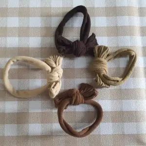 데일리 리본머리끈 10P 브라우니 리본머리끈 머리고무줄 리본헤어끈 리본헤어밴드 헤어링