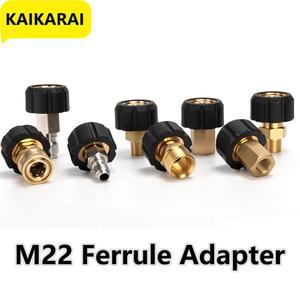 압력 와셔 퀵 커넥트 어댑터 1/4 및 3/8 황동 트위스트 커플러 교체 피팅 건 호스용 M22 페룰