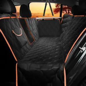 뒷좌석용 쇼두 방수 개 카시트 커버 접이식 스크래치 방지 메쉬 창이 있는 논슬립 수납 포켓 측면 플랩