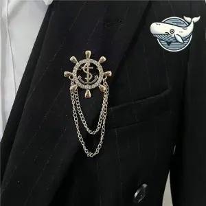 세련된 앵커 장식 브로치 정장 포인트 아이템 정장브로치 정장앵카 옷핀브로치 앵카뱃지