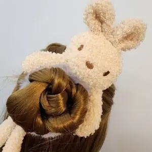 눈에 띄는 토끼 헤어밴드 머리끈 당고 똥 머리 곱창 선물 퍼머리끈 생일 헤어끈