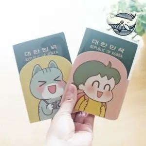 귀여운 캐릭터 여권 커버 2종 여행 필수품 낢여권커버2종 낢여권케이스 여권커버