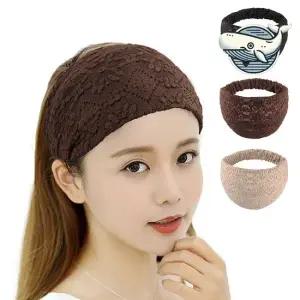 여성 레이스 헤어밴드 엠브로이더리 비니 스타일 반다나 망사머리띠 비니머리띠