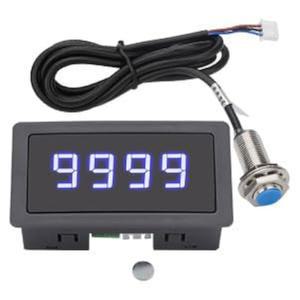 EEEKIT 4 디지털 블루 LED 타코미터 RPM 속도계 모터 컨베이어 벨트용 홀 근접 스위치 센서 NPN 포함