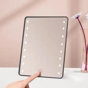 [RIZPICK]3단 밝기 LED 조명거울(블랙) 메이크업거울