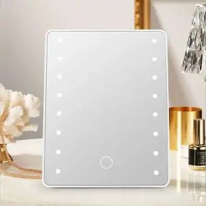 [RIZPICK]3단 밝기 LED 조명거울(화이트) 화장대스탠드거울